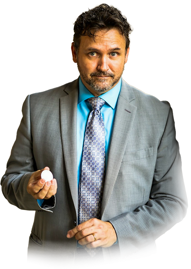 Edward Oschmann holding coin